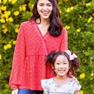 Matilda Jane lace Swiss dot boho boutique blouse shirt size S